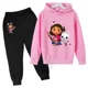 thumbnail image 2 of Sudadera con capucha de la casa de muñecas Gabbys para niños y niñas, conjunto de 2 piezas con capucha y pantalones Mirabel, bonito disfraz para niños, chándales para niños, 2 of 4