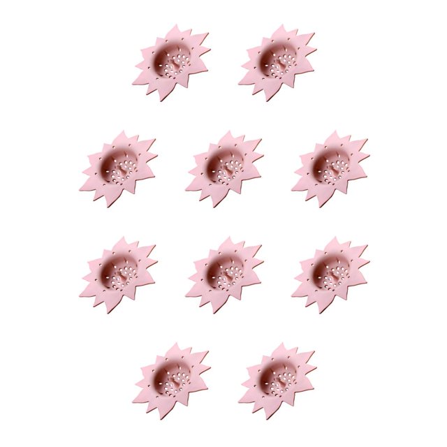 Yuarrent Filtro de fregadero Fregaderos en forma de flor Pantalla de filtro Coladores de drenaje portátiles Desagües de piso Accesorios de Rosa 10piezas