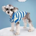 thumbnail image 6 of Dog Shirt Vest Lightweight Stretchy Dog T-Shirts Soft Cool Shirts Sleeve Stripe Vests Breathable Clothes for Puppy Kitty Cats Small Medium Large Dogs(Blue,XL), 6 of 6