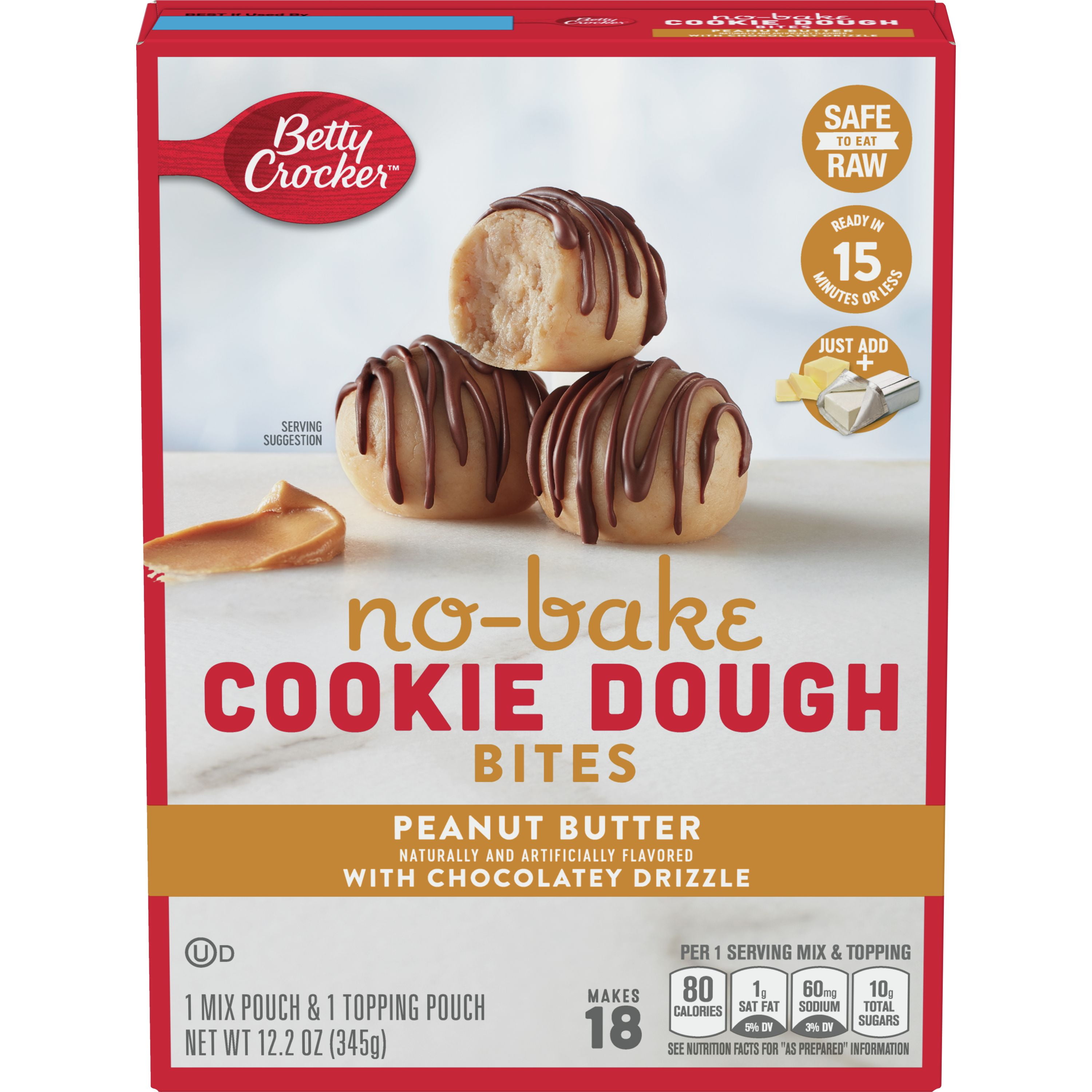 Betty Crocker Peanut Butter No Bake Cookie Dough Bites 12.2 Oz