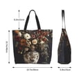 thumbnail image 5 of Pofeuu Vintage Floral Vase A Print Reusable Grocery Bags - Washable, Foldable, Packable Tote, Large Handles, Heavy Duty, Zippered Top Pouch, 5 of 8