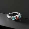 thumbnail image 3 of Gem Stone King 925 Sterling Silver Ring Checkerboard Garnet Blue Moissanite (2.12 Cttw) (Size 6), 3 of 4