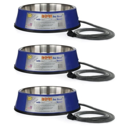 Farm Innovators Heated Pet Bowl with Stainless Steel Insert (3 Pack)