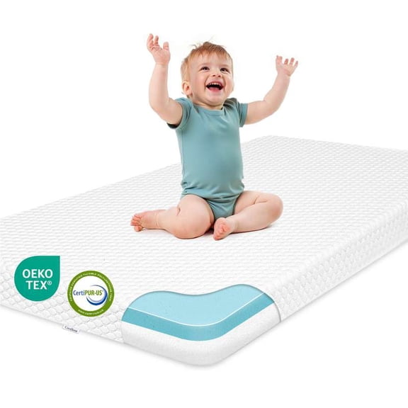 Cocellona Pack and Play Mattress Pad, 38x26 Soft & FirmMemory Foam Pack N Play Mattresses with RemovableUltra-Soft Cover, Portable Travel Mattress for Pack n Play