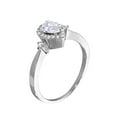 thumbnail image 2 of Clear Cubic Zirconia Teardrop Solitaire Ring Rhodium Plated Sterling Silver Size 9, 2 of 4