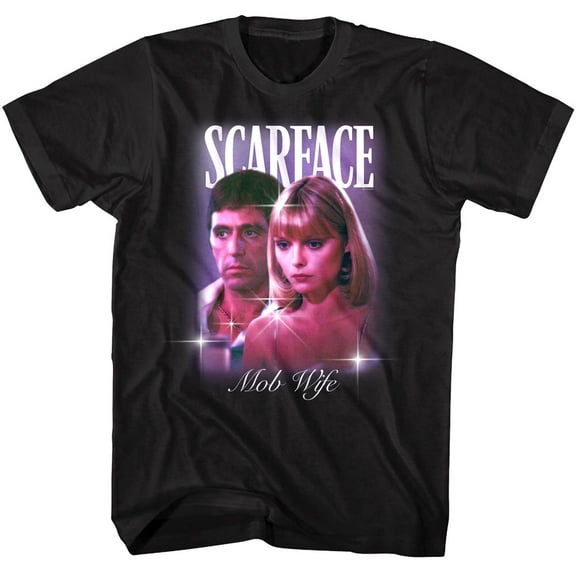 Scarface Elvira Mob Wife Men's T Shirt (Black, Big&Tall4XLT)