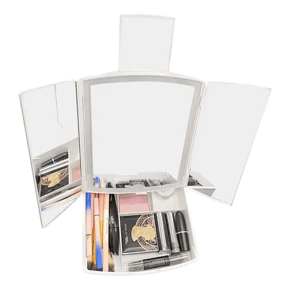Espejo Maquillaje Led Portátil Plegable Almacenaje Tocador Malubero Malu1469