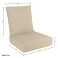 thumbnail image 6 of Lavish Home 24x24 Outdoor Patio Chair Cushion with Sun and Water-Resistant Removable Cover (Beige), 6 of 14