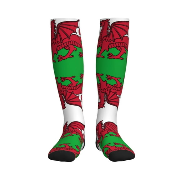 Welsh Flag Compression Socks Best Support for Women Men Athletic Running Cycling