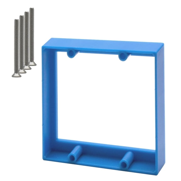 Double Gang Receptacle Outlet Box Extenders 1/2",Include 4Screws (6-32 x 1.25),Electrical Outlet Extender for Electrical Outlet Box & Electrical Outlet Switches, Blue (Pack of 1)