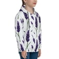 thumbnail image 3 of Uemuo Lavender Flowers Pattern Hooded Sweatshirt for Youth Pullover with Kangaroo Pocket Trendy youth sweatshirt Casual Hoodie for Boys and Girls-Medium, 3 of 6