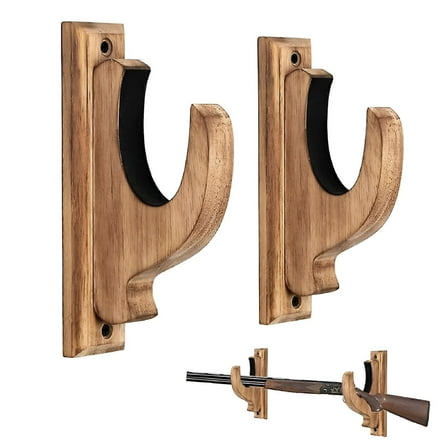 LAMIRO Gun Rack Wood Shotgun Rifle Wall Mount Holder Display Rack