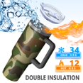 thumbnail image 5 of Camouflage 40oz Tumbler– Stainless Steel Insulated Tumbler with Handle and Straw, Large Capacity Travel Cup for Hot & Cold Drinks, 5 of 6
