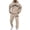 Khaki, variant on Mens Sweatsuits 2 Piece Set Long Sleeve Loose Fit Fluffy Hooded Print Sweatshirts And Banded Bottom Sweatpants Fall Winter Athletic Cozy Sweat Suit