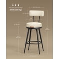 thumbnail image 4 of Taburetes de bar VASAGLE EKHO Collection, giratorios con respaldo, 65 cm, color crema, 4 of 8