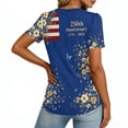 thumbnail image 6 of LWavelet Fourth of July Shirts for Women Short Sleeve Tops V-Neck Casual Patriotic Floral Butterfly Graphic Tee Dark Blue 2XL, 6 of 7