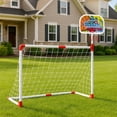 thumbnail image 4 of Kids Soccer Goal 2 in 1 Set with Removable Basketball Hoop Outdoor Indoor Training Backyard Fun for Toddlers Ages 3+ 4.3' x 4.2' ft, 4 of 4