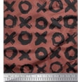 thumbnail image 1 of Soimoi Brown Georgette Viscose Fabric Circle & Cross Geometric Print Fabric by Yard 42 Inch Wide, 1 of 4