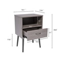 thumbnail image 5 of HSUNNS Nightstand Set 2, Modern Bedside Table with Storage Drawer and Open Wood Shelf, Modern Bedroom Bedside Table with Large Storage Space, Easy Assembly, Grey, 5 of 9