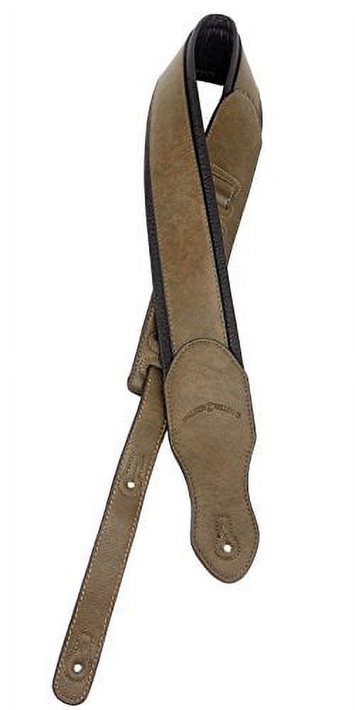 Walker & Williams G-49 Java Brown Guitar Strap with Padded Glove Leather Back