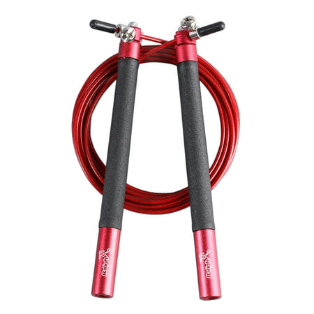 Speed Jump Rope Double Unders - Workout Jump Rope for Boxing, MMA, Muay Thai, Crossfit, Fitness - Exercise Jumping Rope Men, Women - 360° Swivel Wired Skipping Rope - Jump Rope Adjustable