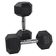 thumbnail image 2 of Par de Mancuernas Hexagonales Fire Sports Caucho Negro 12.5Kg, 2 of 3
