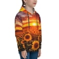 thumbnail image 3 of Uemuo Sunset Golden Sunflower Field Pattern Hooded Sweatshirt for Youth Pullover with Kangaroo Pocket Trendy youth sweatshirt Casual Hoodie for Boys and Girls-Small, 3 of 6