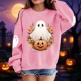 thumbnail image 2 of Girls Halloween Print Crewneck Sweatshirt Long Sleeve Fleece Pullover For Kids, 2 of 5