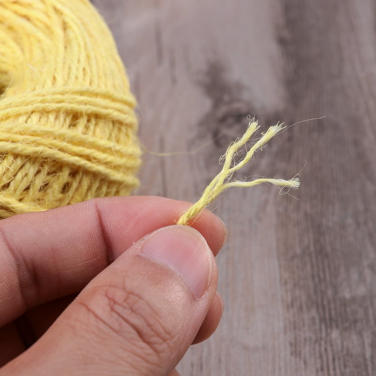 Natural Hemp Cord Jute Twine String Rope for Arts Crafts DIY Gift Packing  Wedding Birthday Baby Shower Decoration Gardening Ornament (Light Yellow)