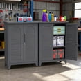 thumbnail image 4 of Metal Tool Storage Cabinet, Heavy-Duty Steel Garage Cabinet with Pegboard & Adjustable Shelves, Ample Storage for Garage Warehouse Garden Office Living Room Bathroom Utility Room, 4 of 11