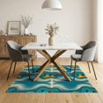 thumbnail image 3 of ODIKA 5'x7' Washable Area Rug Non-Slip, Low Pile, Stain Resistant Personalized Record Album Sleeve Abstract Soundwave Cassette for Guest Room, Lounge, Apartment, 3 of 7