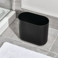 thumbnail image 4 of iDesign Oval Bathroom Trash Can, 1.9 Gallon Plastic Open Top Garbage Bin, 2 Pack, Black, 4 of 8