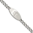 thumbnail image 2 of Chisel Stainless Steel Brushed Medical ID Curb Chain Bracelet - 8.5", 2 of 6