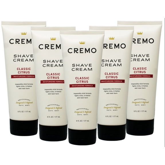 Cremo Original Formula Concentrated Shave Cream Classic, 6 Fl. Oz. - Pack of 5