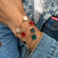 thumbnail image 4 of Fashion personality five-leaf flower bracelet men's trend hip-hop Bracelet Men hand jewelry, 4 of 6