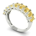 thumbnail image 2 of 2.61 ctw Wedding Band for Women - 14K White Gold Natural Citrine Stackable Eternity Ring, 2 of 6