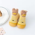 thumbnail image 2 of Fozruso Boys Girls Animal Cartoon Socks Shoes Toddler WarmThe Floor Socks Non Prewalker Shoes Sizes 4.5 Toddler(Yellow), 2 of 6