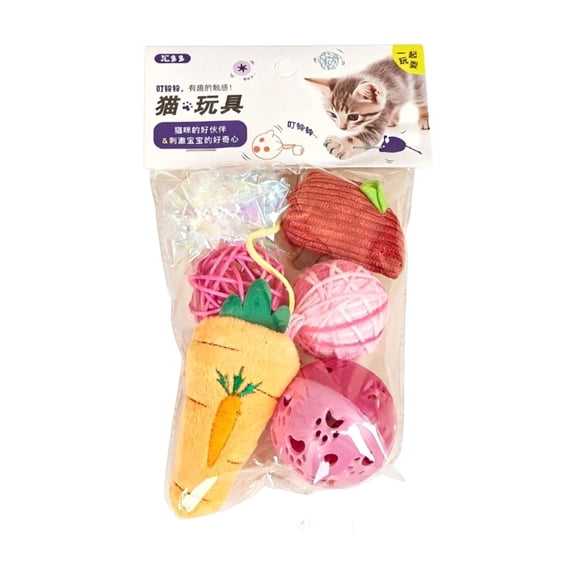 Interactive Cat Toy Variety Set with Bell Balls and Plush Mice, 6/14/21 Pack Durable Pet Play Kit with Catnip and Feather Wand for Indoor Cats and Kittens, Professional Self-Play Gift Set