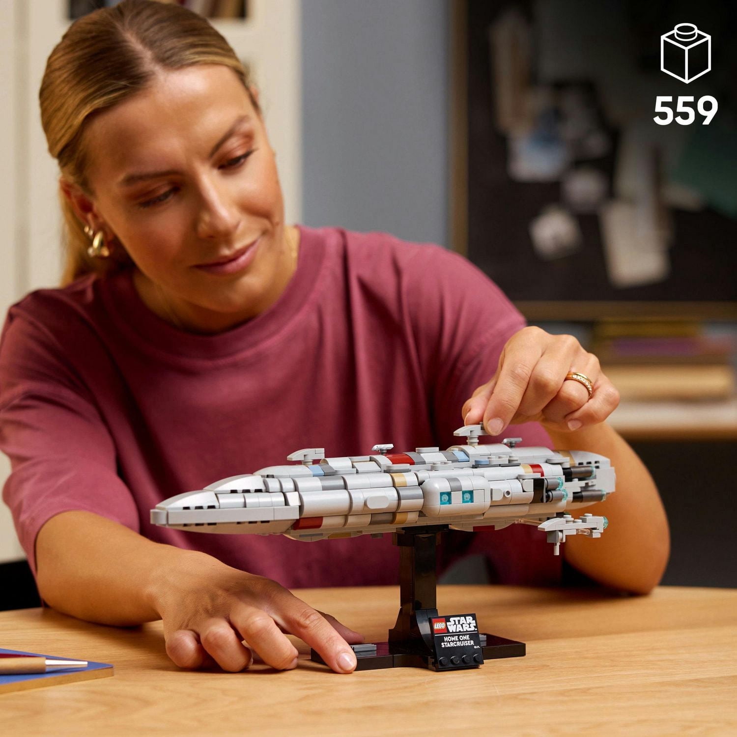 LEGO Star Wars Home One Starcruiser Building Set for Adults - Star Wars Collectibles Set With Display Stand - Building Kit With 559 Pieces - 75405