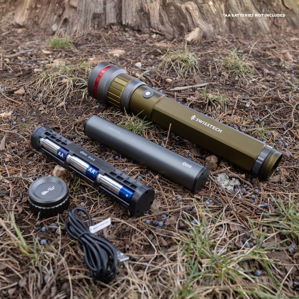 Swiss Tech Zuverlässig LED Flashlight with Power Bank, 6500 Lumens