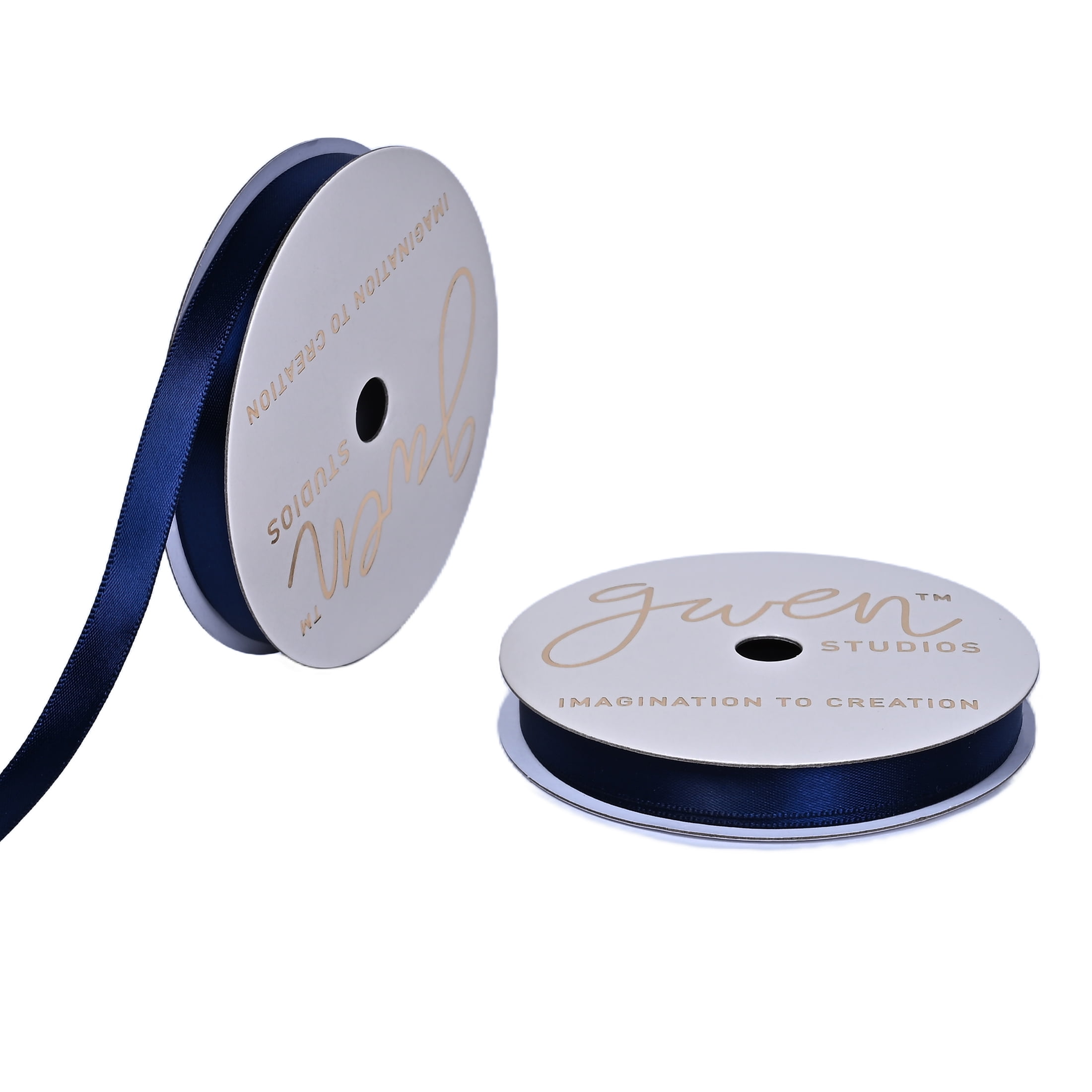 Gwen Studios 3/8" Navy Satin Ribbon, 7 Yards