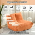 thumbnail image 2 of 39" Bean Bag Chair Set of 2 for Adults, Sofa with Ergonomic Design, Reading Chair with High Resilience Sponge, Non-Deformable, Floor Chairs with Backrest, Lazy Sofa Chair for Bedroom, Gray+Orang, 2 of 6