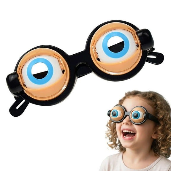 1Pc Winking Glasses for Shows & Parties,Funny Glasses Winking Glasses With Eyes On Them,Funny Glasses for Adults,Prank Stuff Silly Crazy Big Eyeball Glasses for Party Toys Accessories,White
