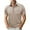 Beige, variant on QIUOMBBP Mens Collared Shirt Short Sleeve Color Block Polos Shirts with Pocket Summer Loose Lightweight Business Casual Tees Navy M