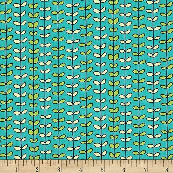QT House On The Hill Leaf Stripe Cotton fabric by The Yard