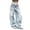 Blue, variant on Women's Barrel Jeans Wide Leg Vintage Mid Rise Y2k Baggy Boyfriend Ankle Denim Pants