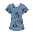 thumbnail image 4 of Cyber&Monday Deals Dyegold Summer Tops for Women 2023, Summer Short Sleeve Tees Shirt Cute Tops for Women Trendy Going Out Casual Flowy Blouses Floral Print V-Neck ​Tunic Top, 4 of 5