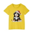 thumbnail image 2 of Odeerbi Kids Boys Girls Christmas T-shirt Fashion Cute Christmas Printed Casual Short Sleeve Cotton Top Shirt Kids Clothes Yellow, 2 of 5