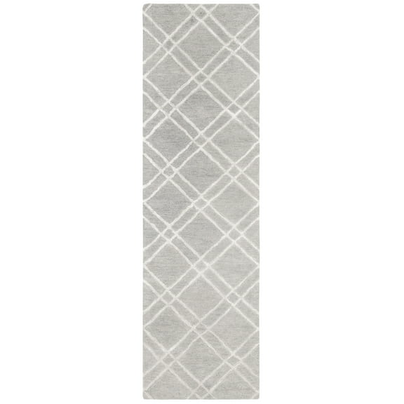 SAFAVIEH Himalaya Maralyn Geometric Wool Runner Rug, Grey/Silver, 2'3" x 12'