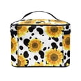 thumbnail image 4 of HELLHERO Beauty Brush Holder Cosmetic Makeup Organizer Bag Portable Makeup Cosmetic Bag Organizer Effortless Organization (Cow Print Sunflower Pattern), 4 of 6